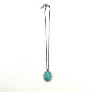 Lucky Brand Turquoise and Silver Adjustable Necklace 22 - 24"